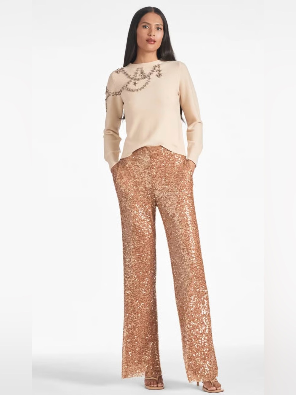 Sachin & Babi Bri Sequin Pant in Honey.  Size 12